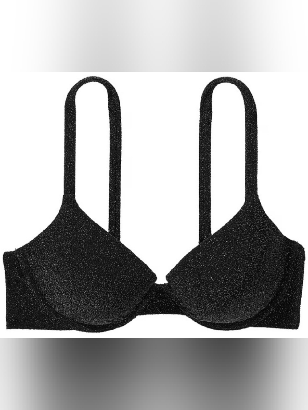 34DD VS Swim Icon PushUp Bikini Top Black Shimmer